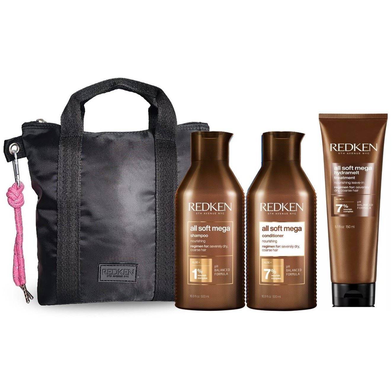 Shampoo 500ml + Acondicionador + Crema  Nutritivo All Soft Mega Redken